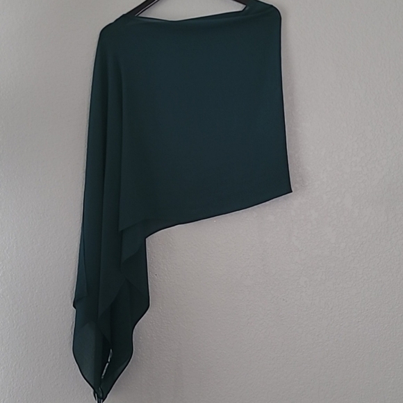 Eileen Fisher Pine Sheer Silk Georgette Wrap One Size - Picture 4 of 7